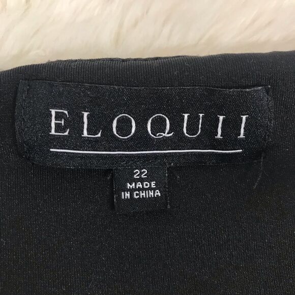 ELOQUII Black Cropped Scoop Neck Tank Top Blouse Classic Office Plus Size 22 - Picture 3 of 7